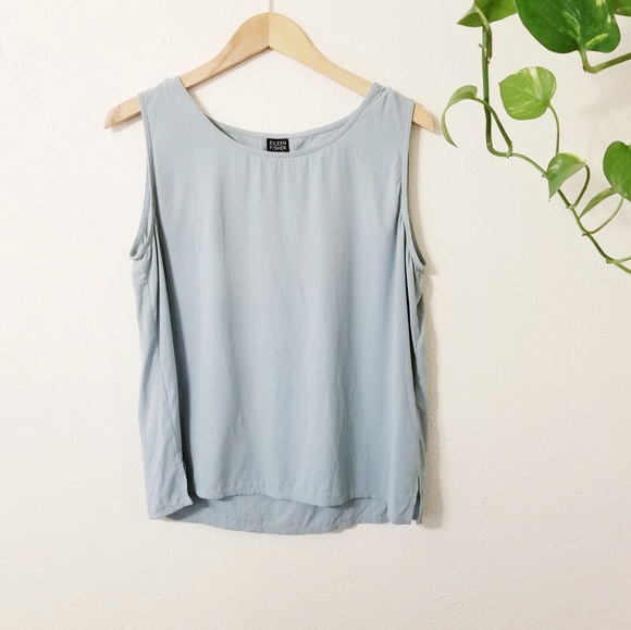 eileen fisher sleeveless silk top